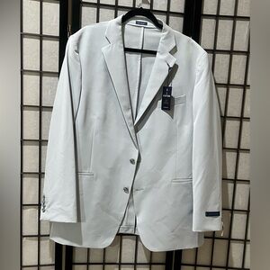 STAFFORD Light Grey Men's SMART TECH JACKET Blazer - Classic Two-Button SIZE 46R